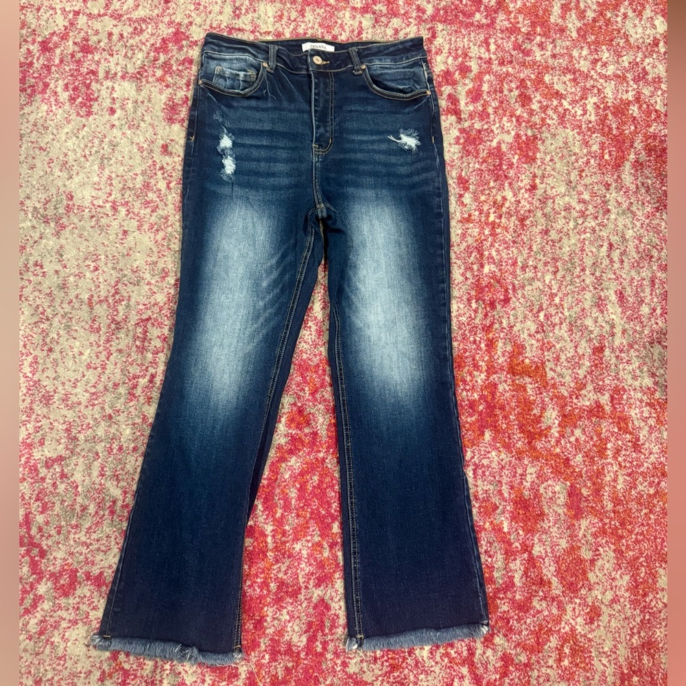 Zenana Outfitters Dark Blue Flare Jeans